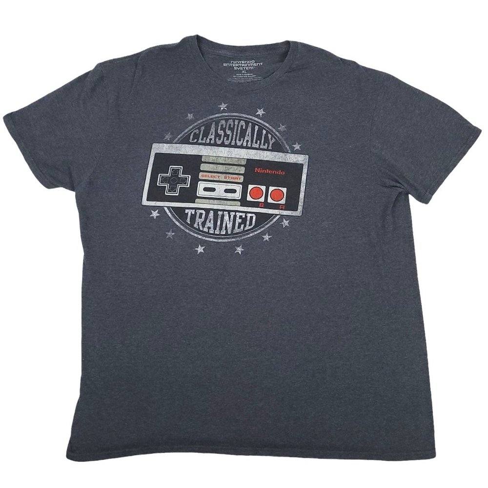 Nintendo Classically Trained T Shirt Size XL Controller Graphic Top Short Sleeve